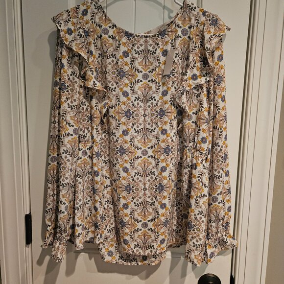 Loft Ruffle Long-Sleeve Blouse - Picture 2 of 2